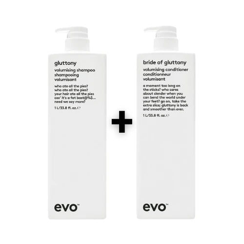 Evo Set Gluttony Volume Shampoo 1000ml + Bride of Gluttony Volumising Conditioner 1000ml - HauptSacheShop